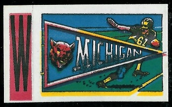 Michigan 1961 Topps Flocked Stickers football card