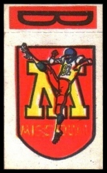 Missouri 1961 Topps Flocked Stickers football card