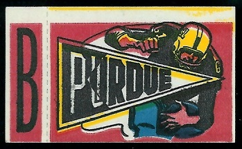 Purdue 1961 Topps Flocked Stickers football card