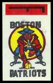 Boston Patriots - F 1961 Topps Flocked Stickers football card