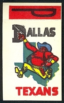 Dallas Texans - P 1961 Topps Flocked Stickers football card