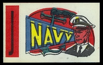 Navy - J 1961 Topps Flocked Stickers football card