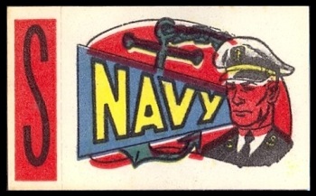 Navy - S 1961 Topps Flocked Stickers football card