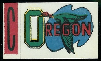Oregon - C 1961 Topps Flocked Stickers football card