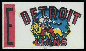 Detroit Lions 1961 Topps Flocked Stickers football card