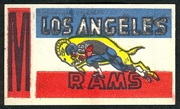 Los Angeles Rams 1961 Topps Flocked Stickers football card