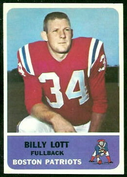 Billy Lott 1962 Fleer football card