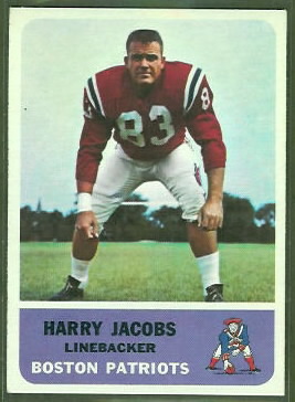 Harry Jacobs 1962 Fleer football card