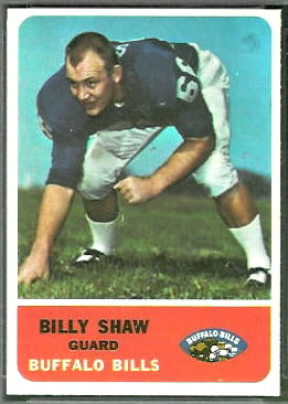 Billy Shaw 1962 Fleer football card