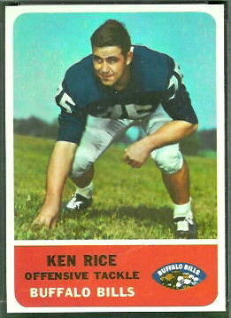 Ken Rice 1962 Fleer football card