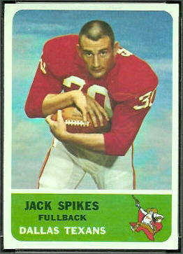 Jack Spikes 1962 Fleer football card