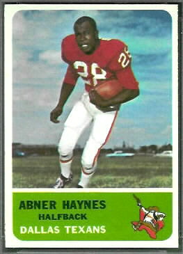 Abner Haynes 1962 Fleer football card