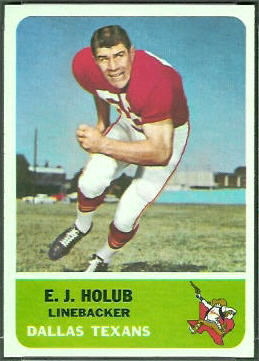 E.J. Holub 1962 Fleer football card