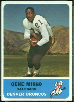 Gene Mingo 1962 Fleer football card