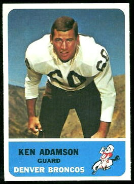 Ken Adamson 1962 Fleer football card