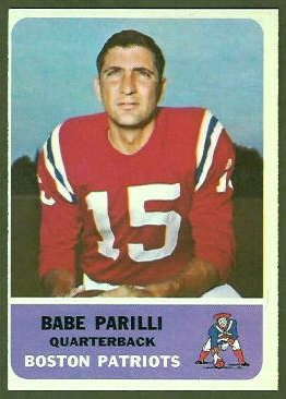 Babe Parilli 1962 Fleer football card