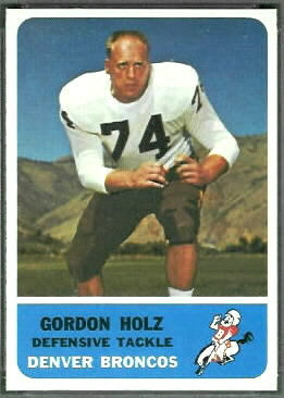 Gordy Holz 1962 Fleer football card