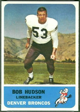 Bob Hudson 1962 Fleer football card