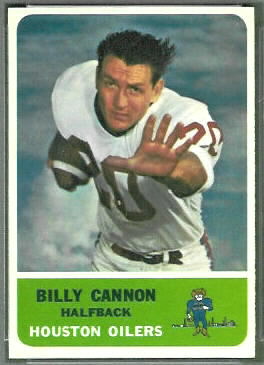 Billy Cannon 1962 Fleer football card