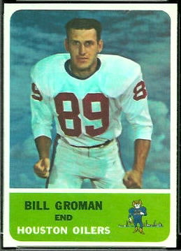 Bill Groman 1962 Fleer football card