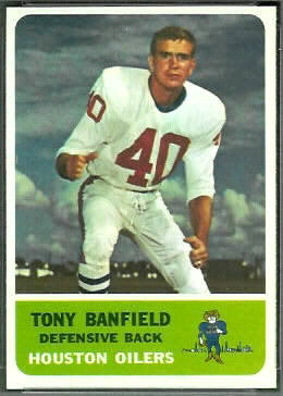 Tony Banfield 1962 Fleer football card