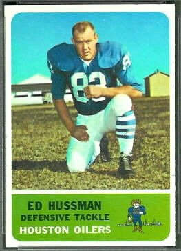 Ed Husmann 1962 Fleer football card