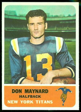 Don Maynard 1962 Fleer football card