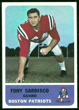 Tony Sardisco 1962 Fleer football card