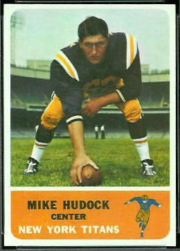 Mike Hudock 1962 Fleer football card