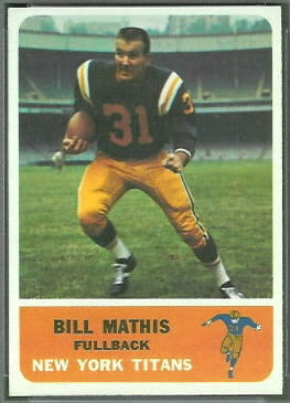 Bill Mathis 1962 Fleer football card