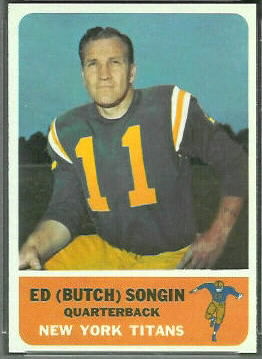 Ed Songin 1962 Fleer football card