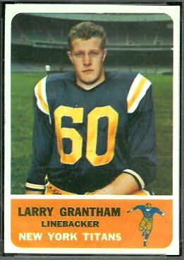 Larry Grantham 1962 Fleer football card