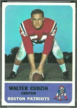 Walt Cudzik 1962 Fleer football card