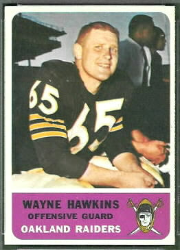 Wayne Hawkins 1962 Fleer football card