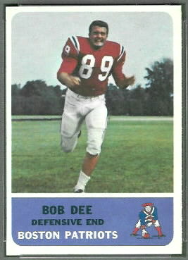 Bob Dee 1962 Fleer football card