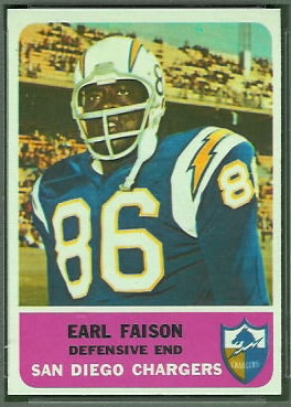 Earl Faison 1962 Fleer football card