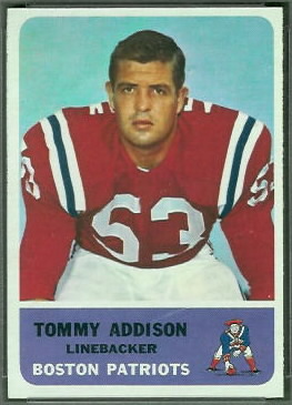 Tommy Addison 1962 Fleer football card Tommy Addison 1962 Fleer football card