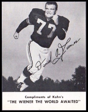 Dan James 1962 Kahns football card