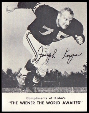 Joe Krupa 1962 Kahns football card