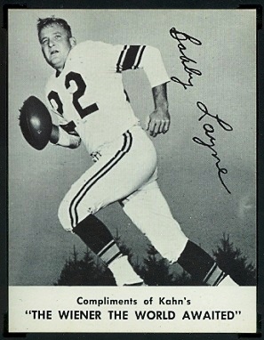 Bobby Layne 1962 Kahns football card Bobby Layne 1962 Kahns football card