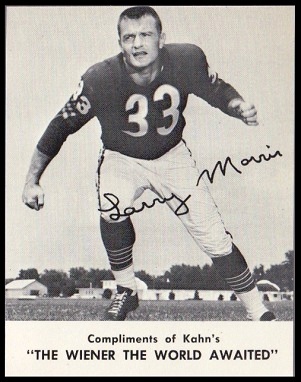 Larry Morris 1962 Kahns football card