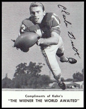 Charlie Britt 1962 Kahns football card