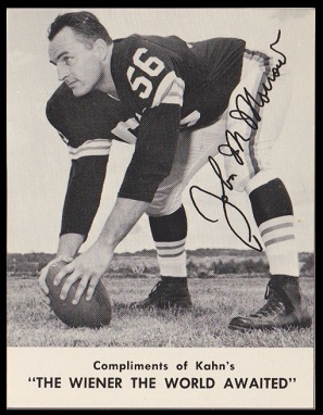 John Morrow 1962 Kahns football card