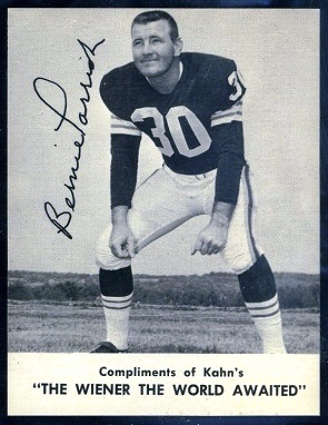 Bernie Parrish 1962 Kahns football card