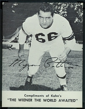 Myron Pottios 1962 Kahns football card Myron Pottios 1962 Kahns football card
