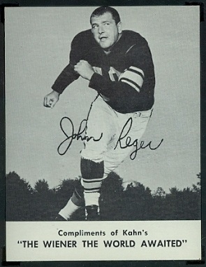 John Reger 1962 Kahns football card