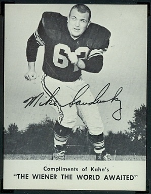 Mike Sandusky 1962 Kahns football card