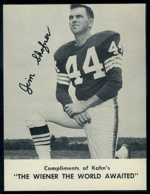 Jim Shofner 1962 Kahns football card