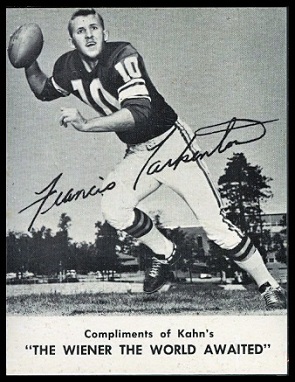 Fran Tarkenton 1962 Kahns football card Fran Tarkenton 1962 Kahns football card