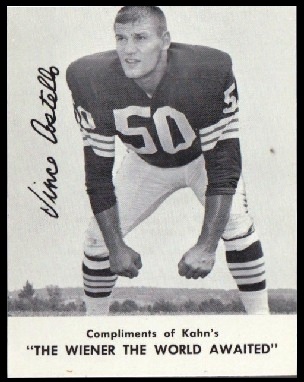 Vince Costello 1962 Kahns football card